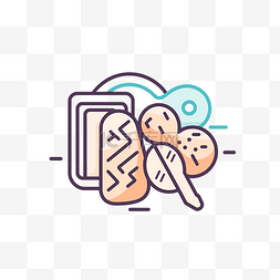 零食icon图片_面包和饼干图标 向量