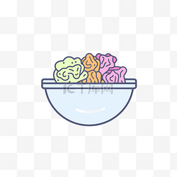 方形碗图片_用于矢量图解的水果冰淇淋碗图标