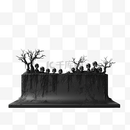坟墓讲台模型，用于万圣节节日的