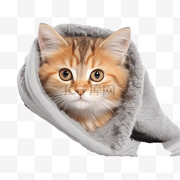 可爱的猫与毯子