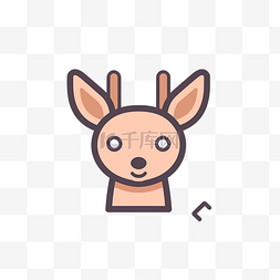 带有鹿头的 ico 兔子图标 向量