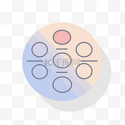 带有不同图标的圆圈，重点是蓝色