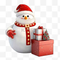 做旧新年卡图片_圣诞老人出现在一个有雪人的大盒