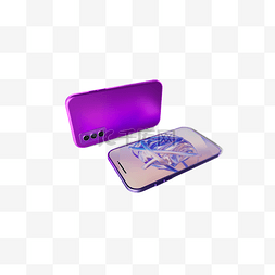 3d智能手机样机模型紫红色