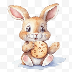 饼干屑屑图片_水彩饼干兔子