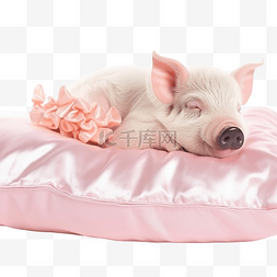 睡觉微笑的孩子图片_猪公主睡在枕头上