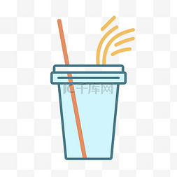 动画吸管喝水图片_用吸管用杯子喝水的图标 向量