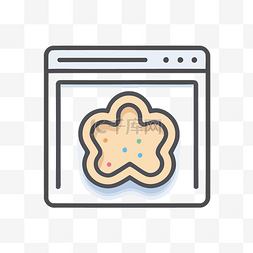 桌面浏览器上的烘焙 cookie 图标 向