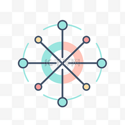 组织圆形图通过圆圈图标矢量连接