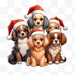 圣诞节小狗 卡通圣诞狗