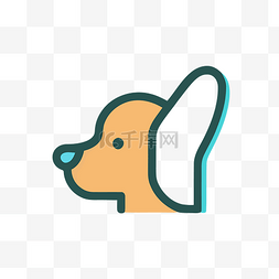 设计狗耳朵图片_有耳朵的狗的标志 向量