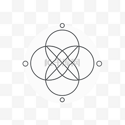 白色背景上的四个神圣圆圈 向量
