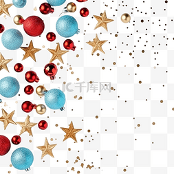 礼品装饰线图片_蓝色金色和红色装饰的圣诞组合物