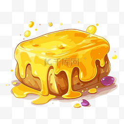 流下的黄油图片_黄油剪贴画蜂蜜面包滴蜂蜜卡通 