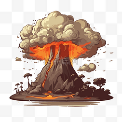 噴火山图片_火山噴發 向量