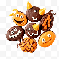 饼干怪图片_万圣节用怪物和南瓜橘子形式的巧