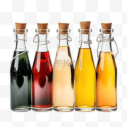 瓶装橙汁素材图片_套件各种玻璃瓶装液体鸡尾酒糖浆