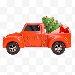 圣诞汽车装饰图片_圣诞卡车