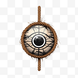 可怕眼睛卡通图片_万圣节用绳子做成眼睛形式的球