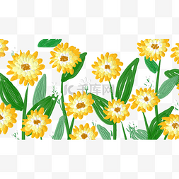 花束油画图片_油画花卉边框横图太阳花