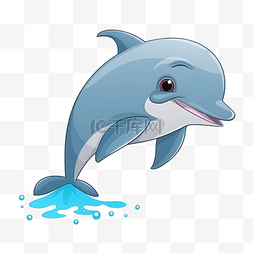 蓝色卡通孩子图片_海豚 卡通 可爱 海洋动物