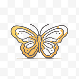 黄色和白色蝴蝶标志 向量