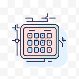 代码界面图片_带细线的数字计算器图标 向量