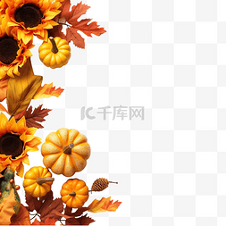 安排模板图片_带有感恩节标志和叶子的顶视图安
