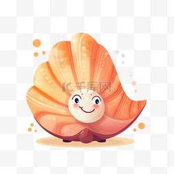 珊瑚珊瑚图片_儿童卡通可爱贝壳插画