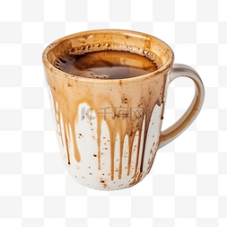 有咖啡渍的咖啡杯尚未清洗隔离的