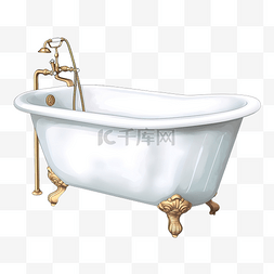 卫生間图片_站立式浴缸 PNG 插图