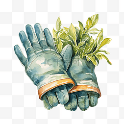 水彩园艺手套