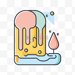 彩色水滴背景图片_带有彩色水滴的冰淇淋的插图 向