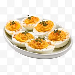 开胃零食图片_万圣节假期南瓜酿鸡蛋开胃菜