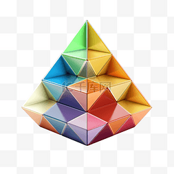 六角金字塔几何形状 3d 图