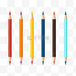 网络课图片_平面风格的彩色铅笔