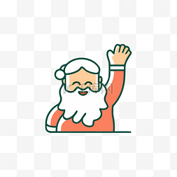 高清米色背景图片_圣诞老人在米色背景中挥舞着他的