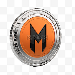 3d货币符号图片_monero xmr 徽章加密隔离在白色背景