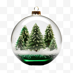 红2022图片_绿色圣诞树上有雪的玻璃圣诞球