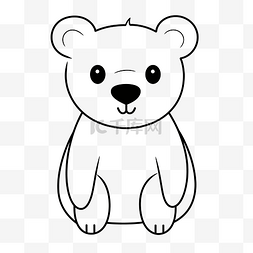 从铅笔轮廓草图绘制的泰迪熊着色