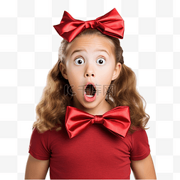 会议议程卡图片_庆祝圣诞节的小女孩感到震惊