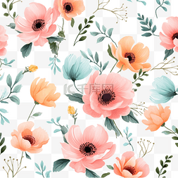 水彩花卉图案元素图片_水彩花卉图案免费矢量png downloadlol