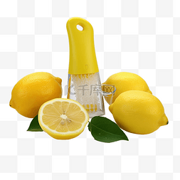 切半柠檬图片_半个柠檬和一个榨汁机