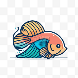 鱼的平面设计图片_以平面设计风格的插图为灵感 向