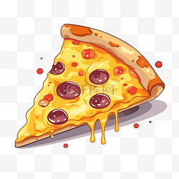 奶酪披萨剪贴画披萨片卡通插图与