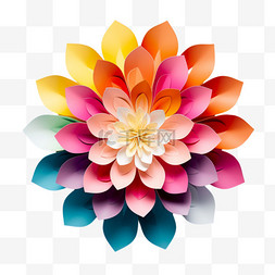 素材折纸花朵元素立体免抠图案