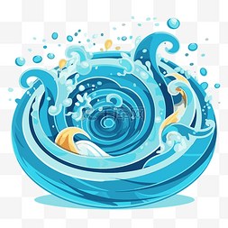 蓝色卡通花瓶图片_漩涡剪贴画一个带有漩涡水卡通的