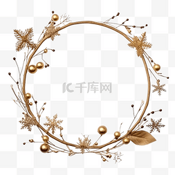 华丽框架图片_由树枝和圣诞装饰制成的装饰框架