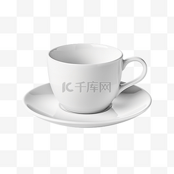 瓷咖啡杯子图片_空杯子和碟子与模型的剪切路径隔