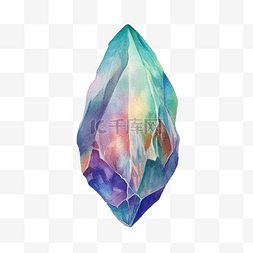 水晶蛋白石的水彩插图